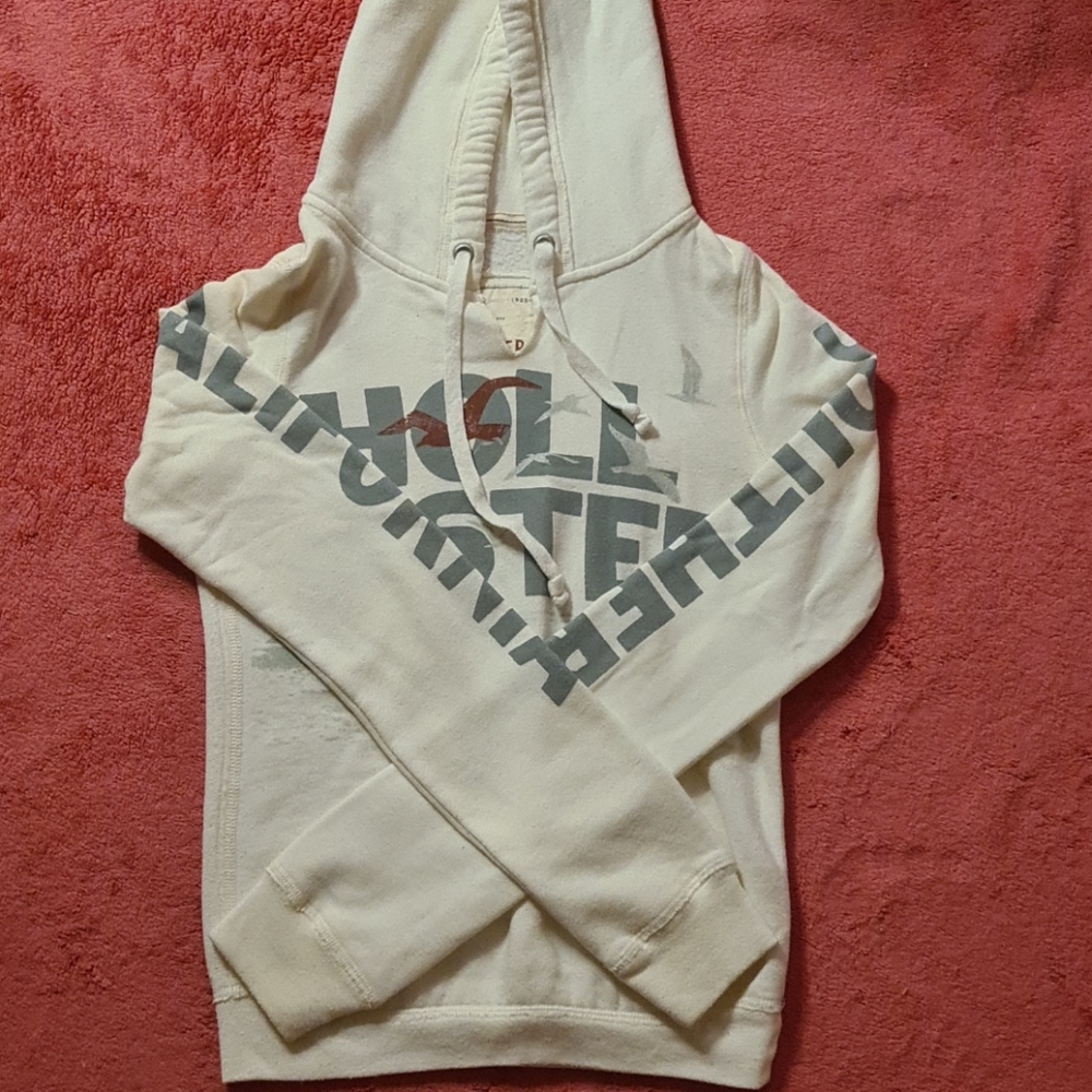 Hollister sz S white logo hoodie